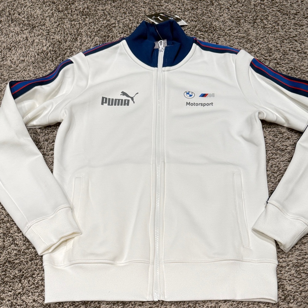 Puma BMW Motorsport White Jacket with Blue and Red Accents